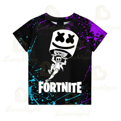 T-shirt Battle Royale Fortnite Victory para Criança, Tops para Raparigas e Rapazes, Roupa Harajuku, T-shirts Infantis 3D, 2025, NOVO DESIGN