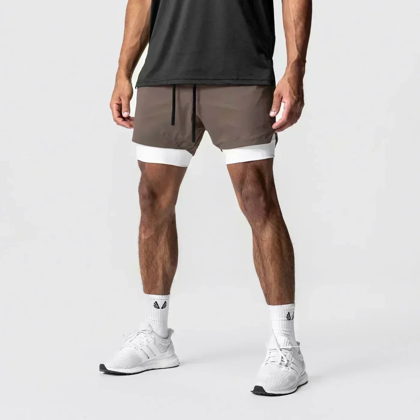 Dragon Ball Men's Shorts Double Layer 2-in-1 Pants Broly Japanese Anime Summer and Autumn Fake Two-piece Fitness Gym Sweatpants