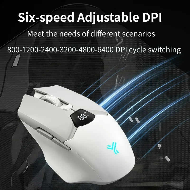Kabellose Bluetooth-Maus, intelligentes Bildschirm-Display, Dual-Mode-Stummschalttaste, 600mAh Lithium-Akku, Office-Maus für Tablet und Notebook