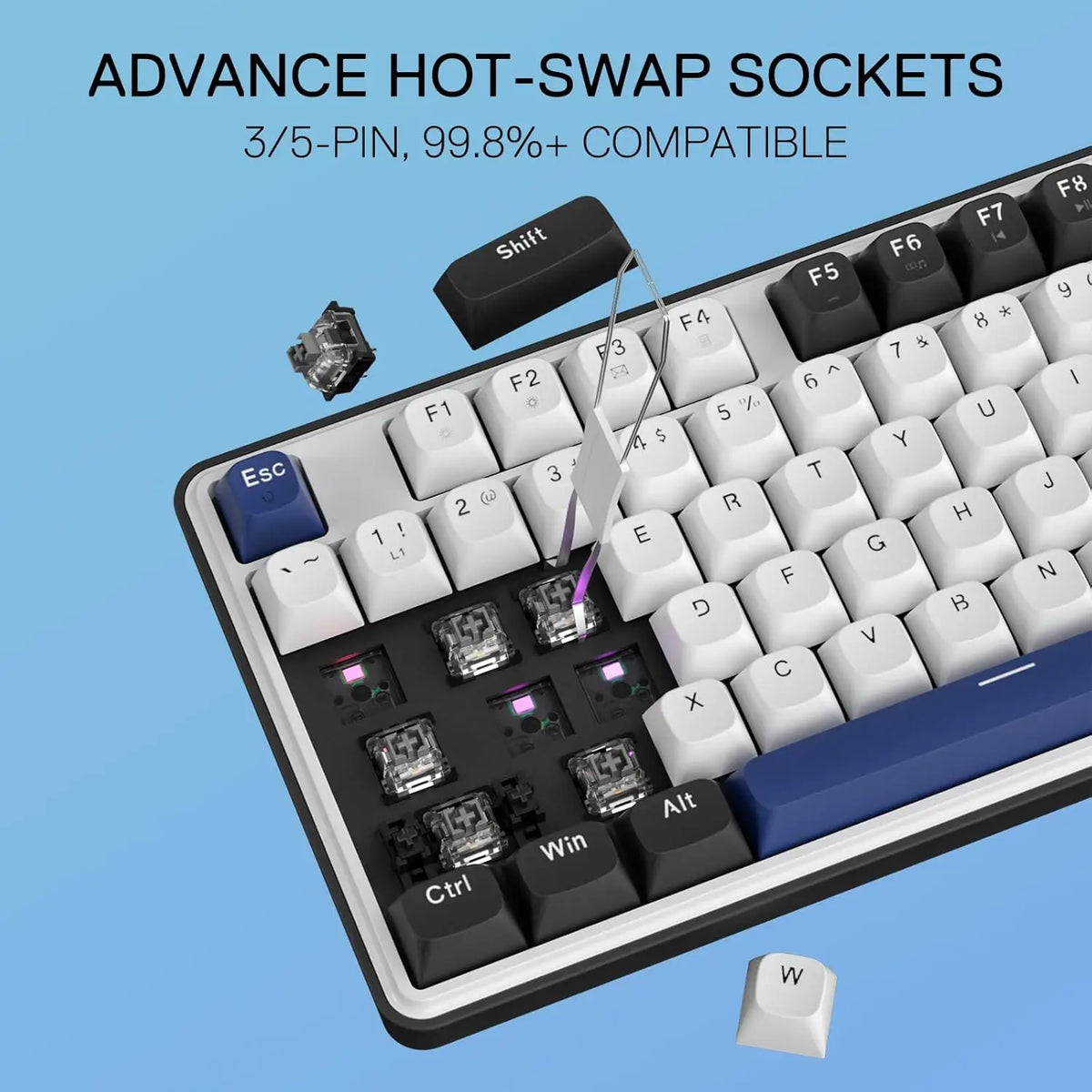 Redragon K689 Wired Gasket RGB Gaming Keyboard, 108 Keys Mechanical Keyboard w/Extra 4 Hotkeys, Upgraded Hot-swappable Socket