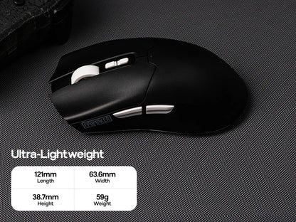 EPOMAKER Click Lite Wired/BT/2.4GHz Wireless Gaming Mouse, PAW3311 Sensor, 800 to 24000 DPI with 500mAh Battery for PC/Mac/Linux