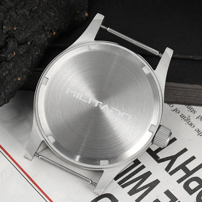 Militado ML05 Military Watch VH31 Sweep Movement Domed Sapphire Crystal Wristwatch High Clear AR Coating 38mm Vintage Watches