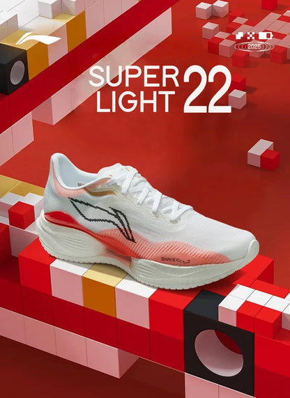 Li-Ning Men's SUPER LIGHT 22 Light Running Shoes BOOM FIBER Cushion TEMPO BOUNCE Li-Ning Breathable Anti-Slip Sneakers ARBV001