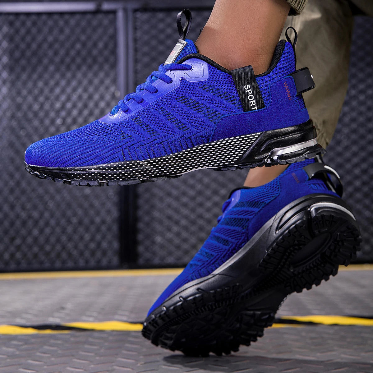 Men's Running Shoes, Lightweight Breathable Jogging Sport Shoes, Male Lace-up Fashion Comfort Non-Slip Casual Sneakers for Men