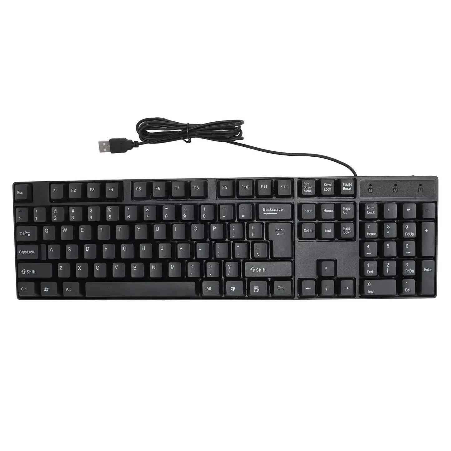 104-Tasten-USB-Tastatur mit Kabel, Englisch/Russisch/Spanisch/Französisch, ergonomisches Design, Gaming-Tastatur für Büro, Laptops und Desktops