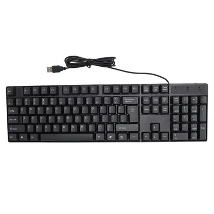 104-Tasten-USB-Tastatur mit Kabel, Englisch/Russisch/Spanisch/Französisch, ergonomisches Design, Gaming-Tastatur für Büro, Laptops und Desktops