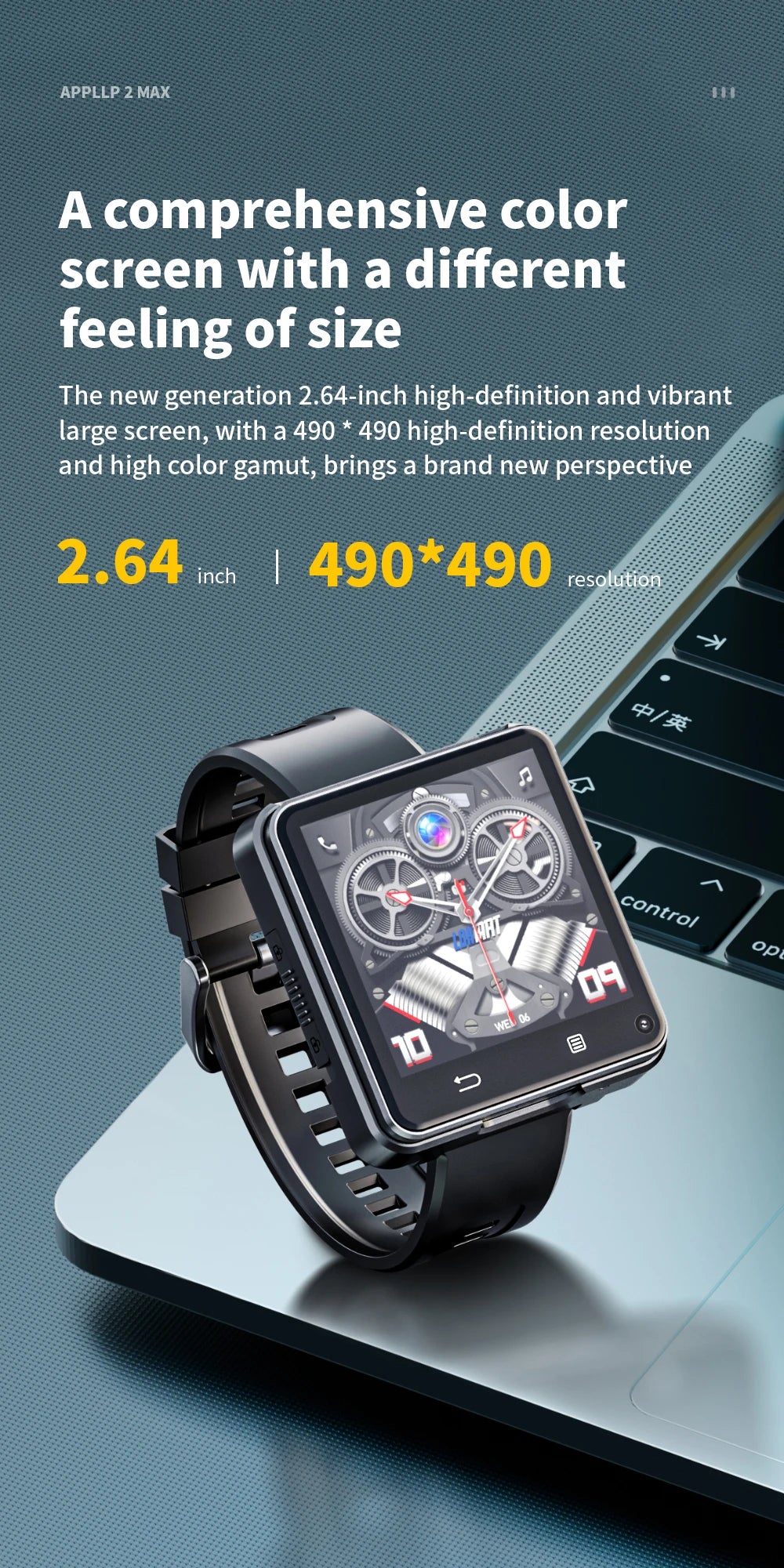 Domars Full Netcom Multi-language Smart Watch 2.64-inch Large Screen 1200mAh Large Battery Video Call APP Downloading