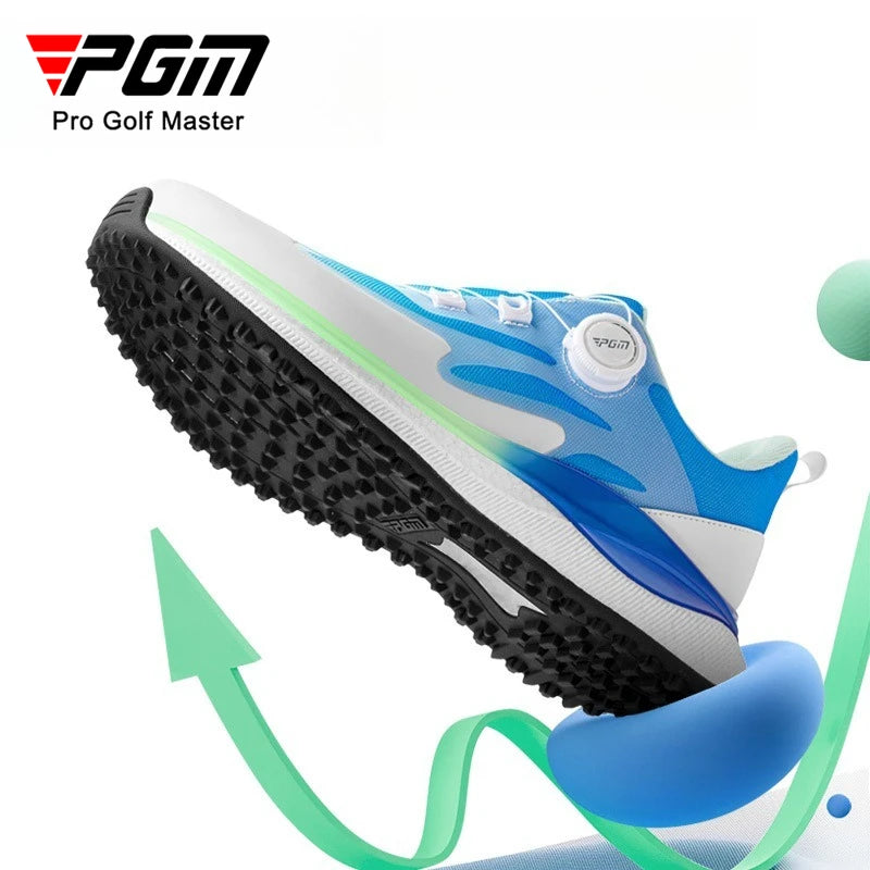PGM Men's Golf Shoes with Ultra Soft Sole, Knob Shoelaces, Breathable, Anti-Slip Outdoor Sports Sneakers XZ412