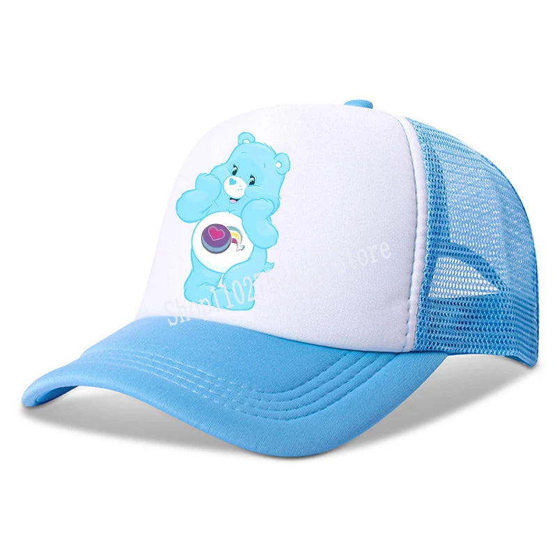 Anime Care Bears Baseball Cap Girls Women New Outdoor Sports Sun Hat Summer Breathable Mesh Sunbonnet Kids Adult Headgear Gift