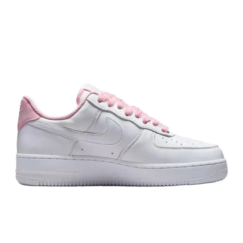 Nike Air Force 1 Low Trendy Pink Velvet Laces Stylish, Unique, Comfortable, Versatile Low-Top Sneakers Women's HV4403-601