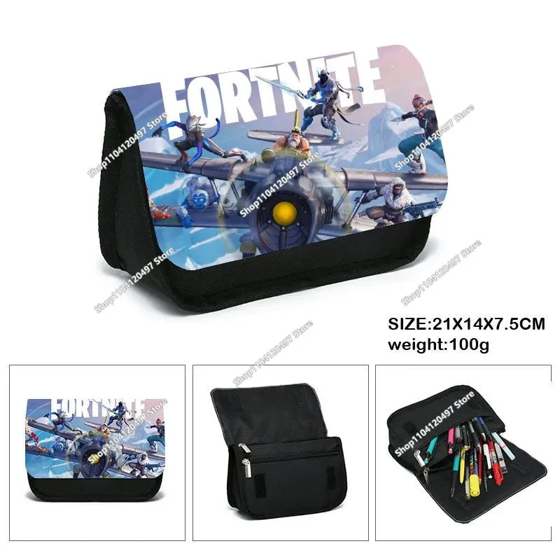 3pcs/set Fortnite Game Backpack Anime Cartoon Large Capacity Student School Bags Pencil Bag Kawaii Lunch Bag Birthday Gifts