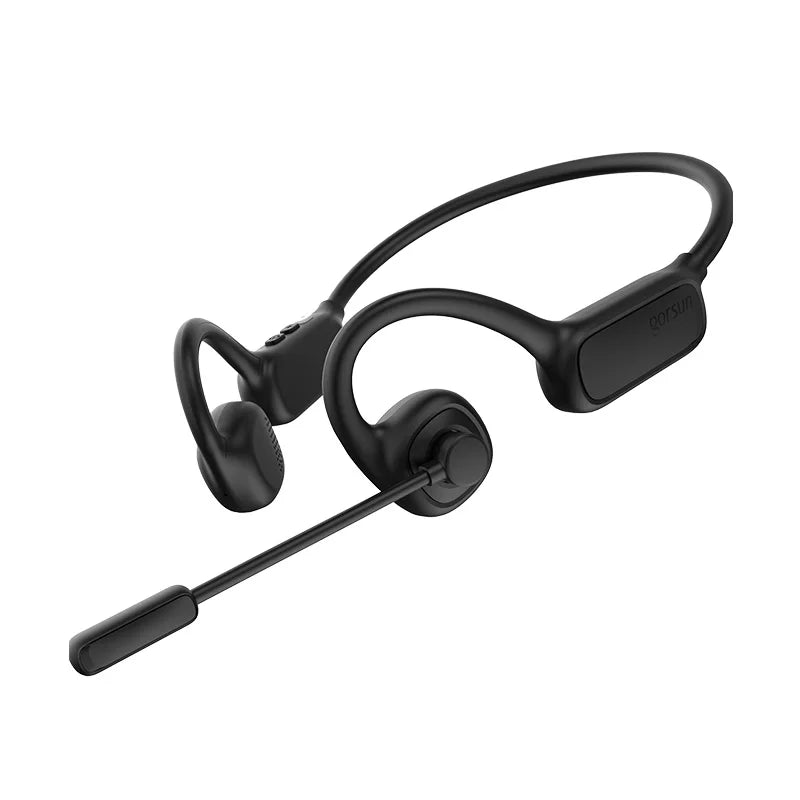 Open-Ear Bluetooth Headset with Noise-Reducing Boom Microphone – Lightweight Wireless Headphones for Office, Call Center & Truck Drivers