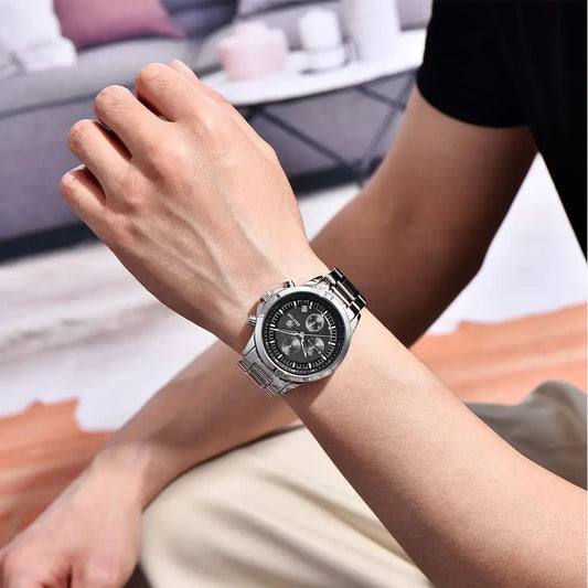 Reloj de cuarzo para hombre BENYAR, 40 mm, resistente al agua hasta 50 m, estilo reloj de buceo, reloj de lujo de acero inoxidable para hombre