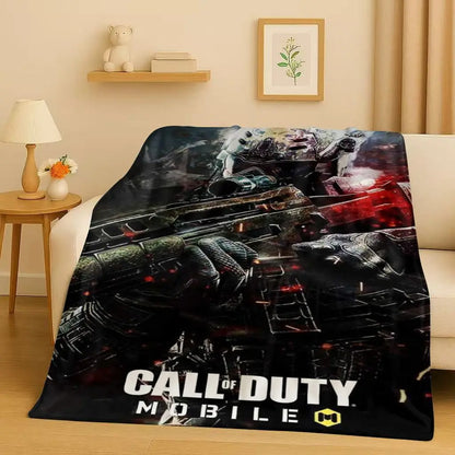 HD Classic Gun Game Call of Duty COD Ghost Simon Flannel Blanket,Ultra Soft Warm Plush Throw for Home Bedroom Bed Sofa Cover Kid
