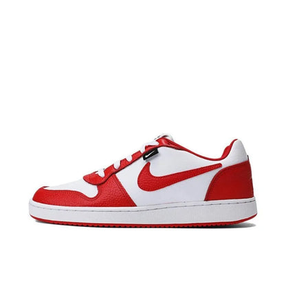 Nike EBERNON Synthetic Leather Low Premium Low Top, Board Shoes, Men's, White and Red AQ1774-101