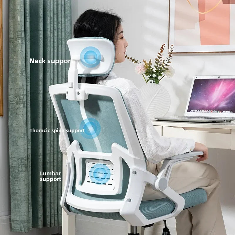 Chaise de jeu ergonomique, chaise d'ordinateur pour petits espaces, siège réglable en hauteur, confort pour la maison et le bureau, grand soutien dorsal, dossier en maille, meilleure chaise de jeu