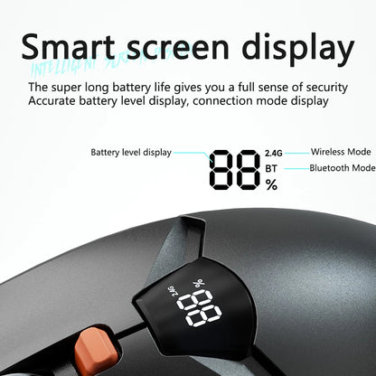 Rato Gaming Sem Fios Warvank SX01 com Ecrã Inteligente, Ajuste DPI de 6 Velocidades, Bateria Recarregável de 600mAh e Bluetooth Silencioso para Escritório