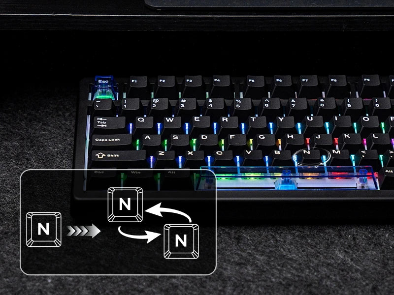 Teclado Mecânico Magnético EPOMAKER HE80 75% Layout US QWERTY Hot-Swap Creamy Gasket com Fio, Efeito Hall, DKS SOCD para PC/Mac