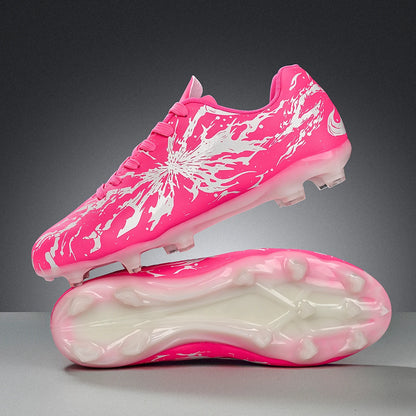 Chaussures de football pour hommes AG/FG pour terrain ferme, crampons en caoutchouc antidérapants, respirantes en PU, pour adultes, pour la pratique et la compétition de football en extérieur.