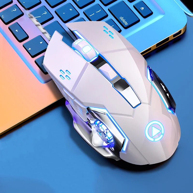 Mouse da gaming cablato USB a 6 pulsanti, retroilluminato, ergonomico, DPI regolabile, ottico, per PC gamer e computer desktop