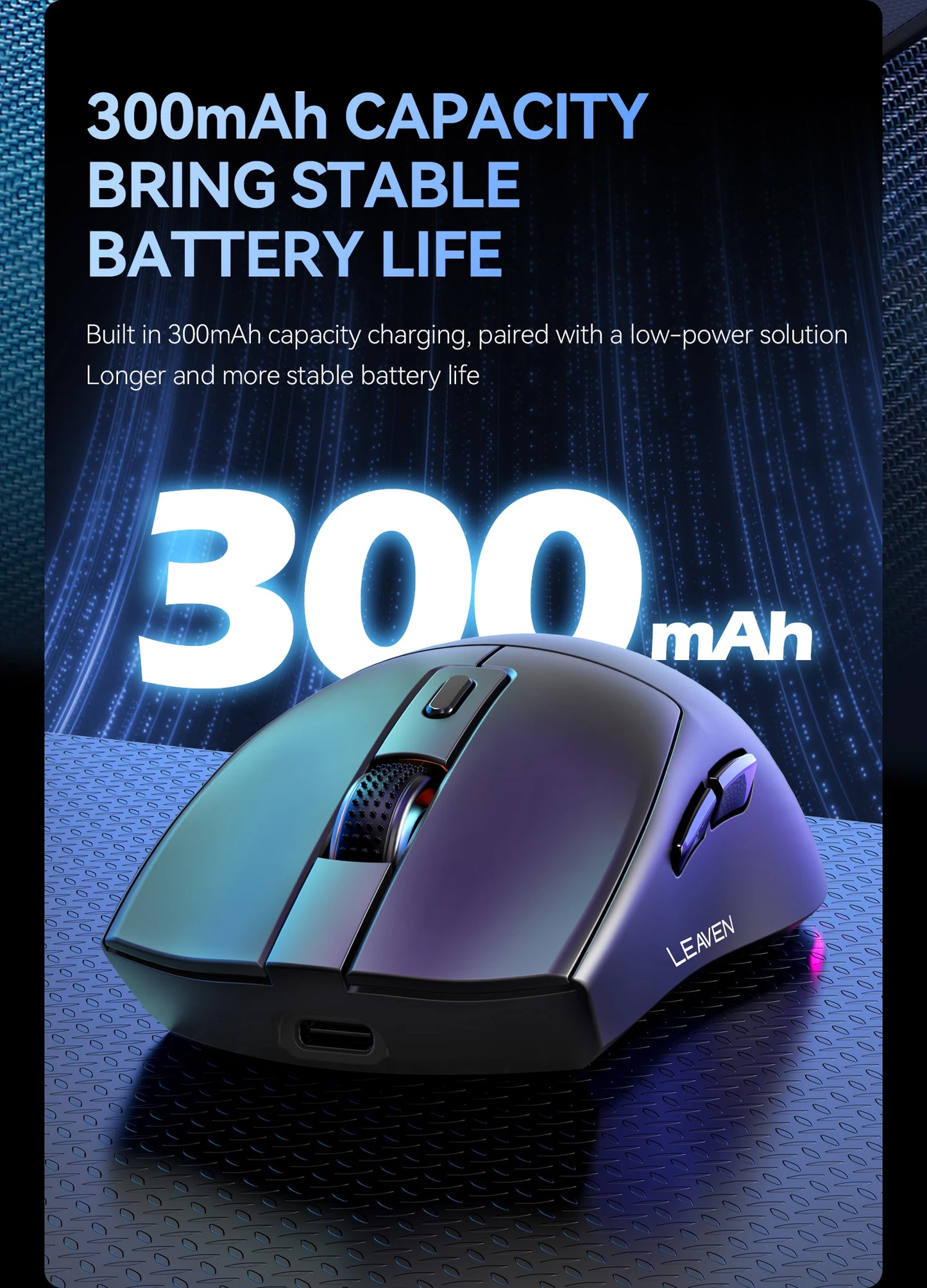 X3 Wireless Bluetooth Mouse 2.4G Dual-Mode Connection, DPI Adjustable, Lightweight Gaming Mouse, RGB Light, 300mAh Battery Capacity