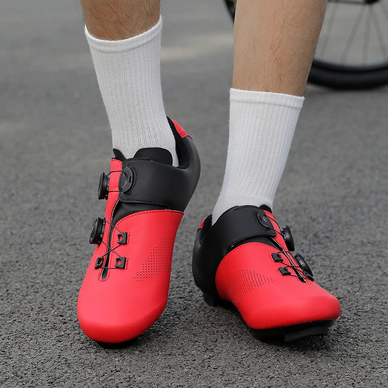 Scarpe da ciclismo ultraleggere, traspiranti e leggere, suole rigide compatibili SPD per allenamento e competizioni su bici da strada e mountain bike