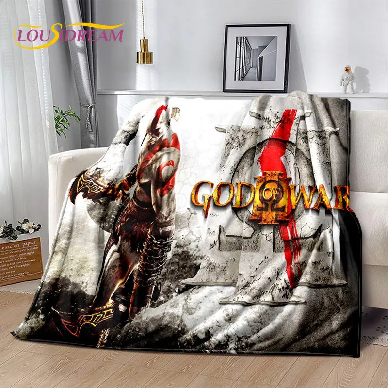 God of War Game Gamers Kratos Soft Plush Blanket,Flannel Blanket Throw Blanket for Living Room Bedroom Bed Sofa Picnic Cover Kid