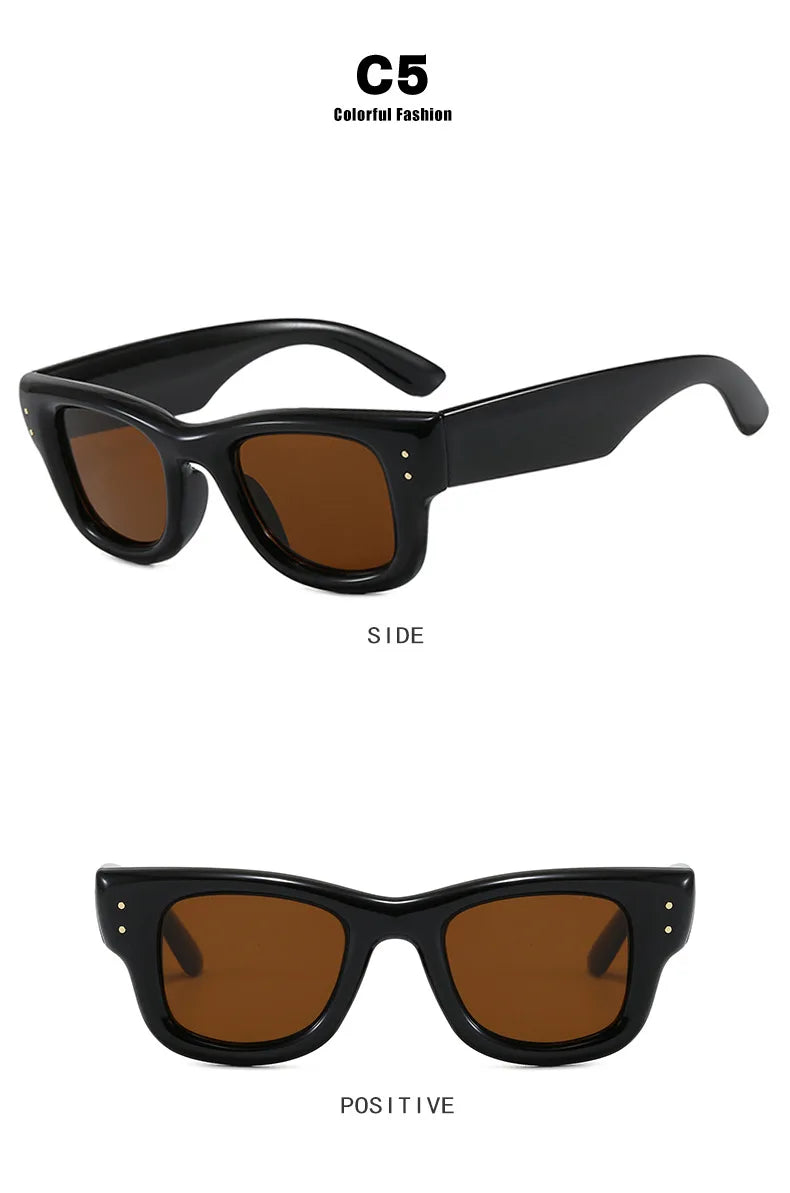 New Fashion Casual Orange Square Sunglasses For Women Men Vintage High Quality Sun Glasses Shades UV400 Eyewear