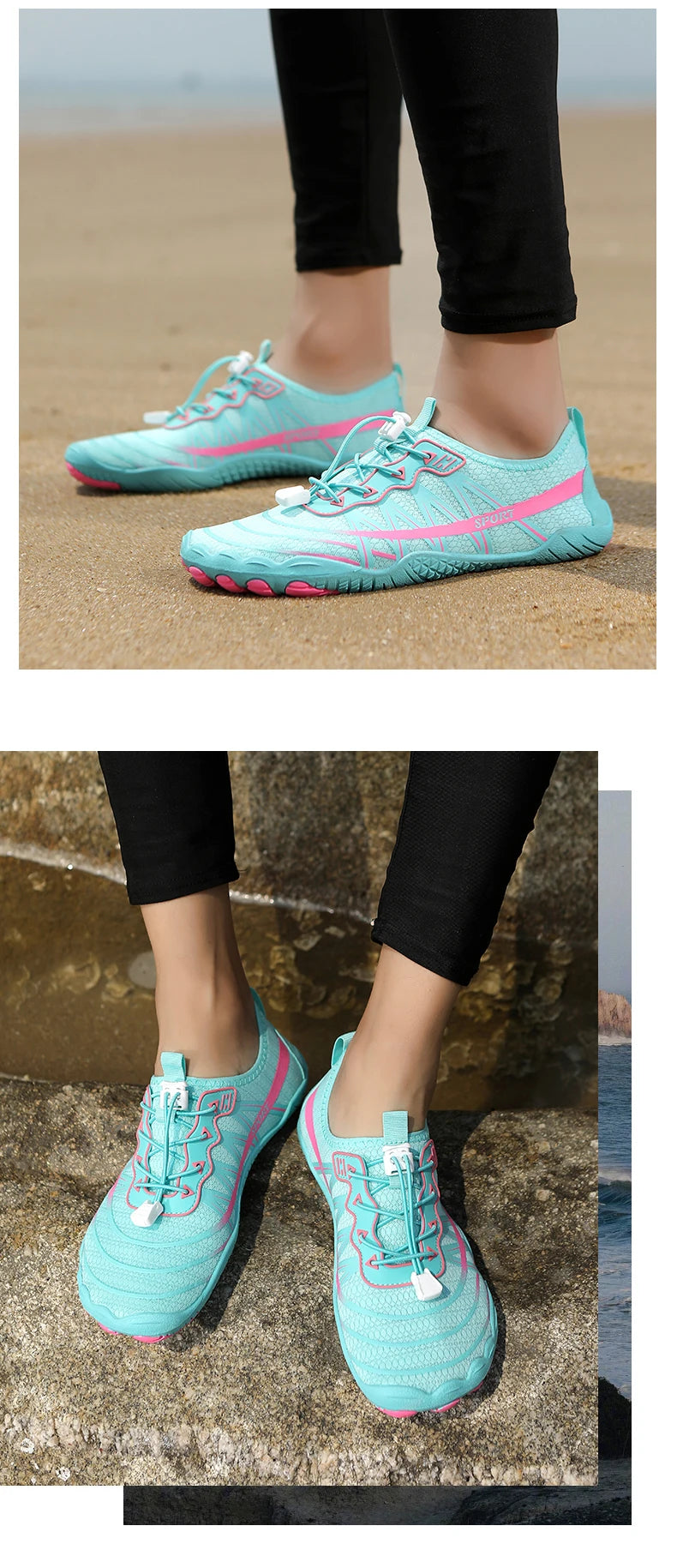 Novos sapatos aquáticos 2025 barefoot para praia e desporto, sapatos de natação antiderrapantes de alta qualidade, sapatos desportivos casuais de cinco dedos unissexo