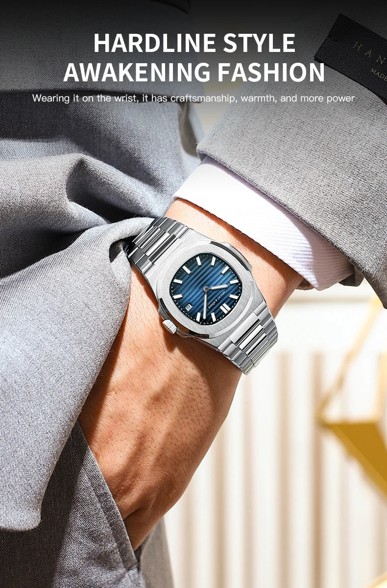 Specht & Söhne New Arrivals Men's Watch Rose Gold 5711 Classic Sports Watches Ultrathin Stainless Steel Sapphire 50M Waterproof