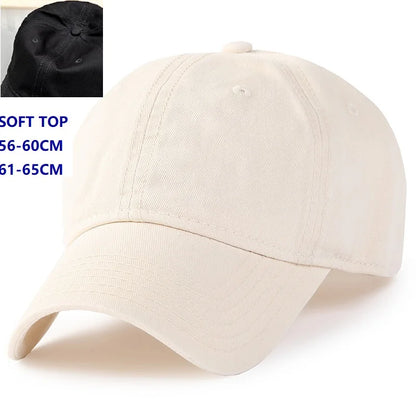 Big Head Plus Size Baseball Cap 100% Cotton Fits Men Women Adjustable Dad Hat Oversize 58-60cm 61-65cm