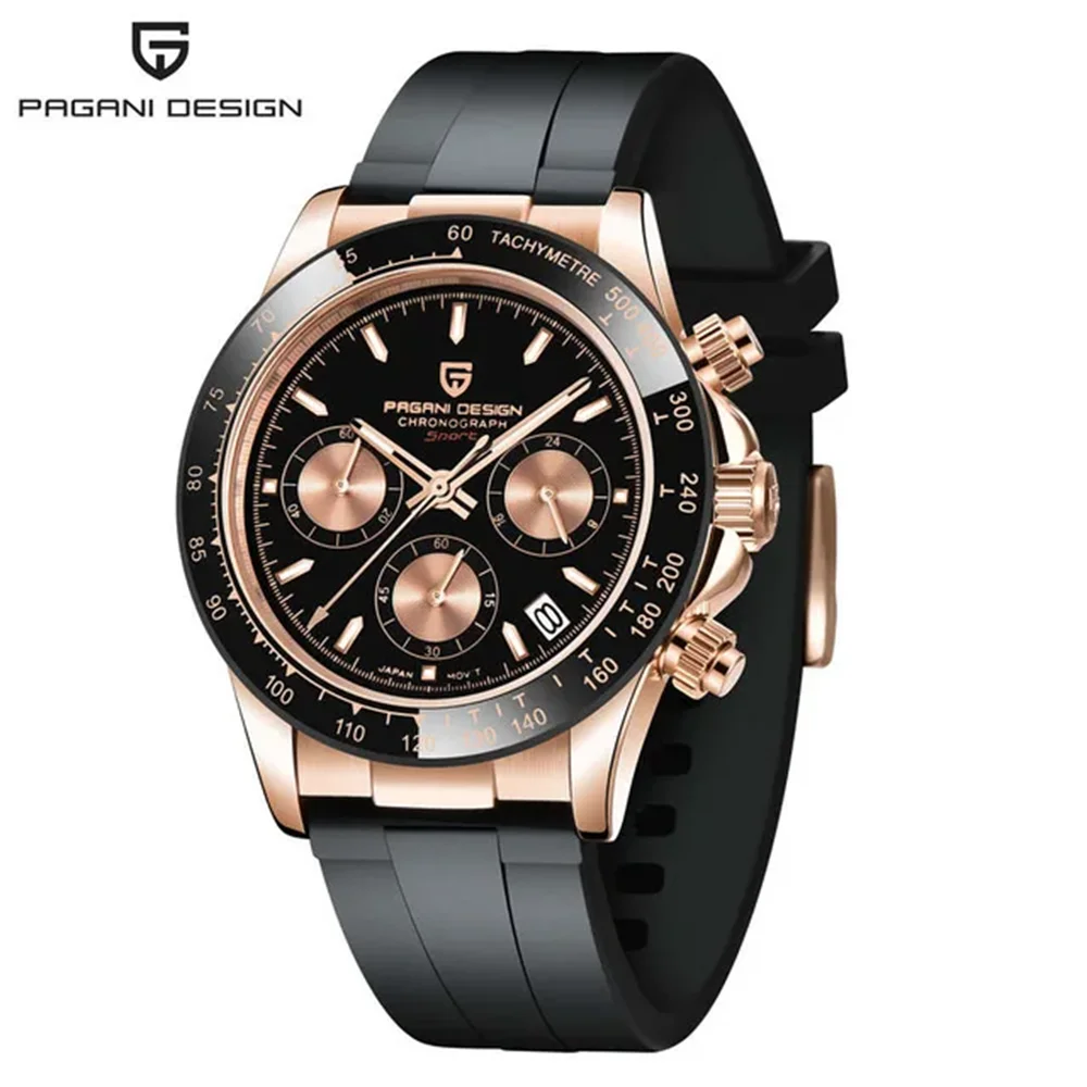 New PAGANI DESIGN PD1644 Luxury Men's Quartz Watch Automatic Date Wristwatches Sport 100m Waterproof Chronograph Men Gift