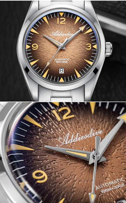 Reloj de buceo para hombre ADDIESDIVE AD2508, luminoso, resistente al agua 100M, acero inoxidable 316L, movimiento 8215, reloj mecánico automático