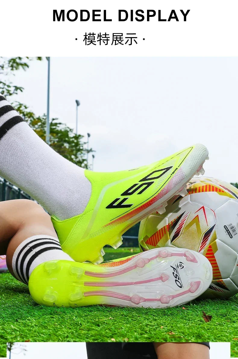 Neue Fußballschuhe für Herren, Bestseller-Rasenschuhe, hochwertige Outdoor-Fußballschuhe für Spiele, rutschfeste Jungen-Sneaker, High-Top, leicht