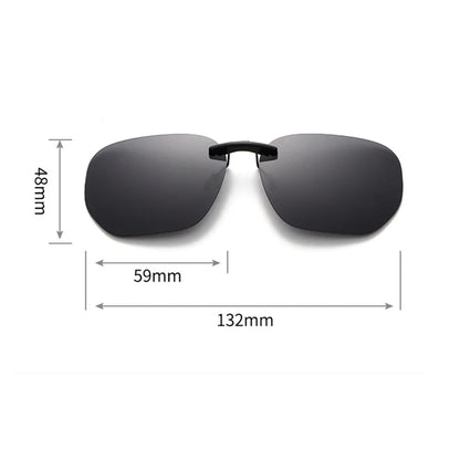 KLASSNUM Men Driving Clip On Polarized Sunglasses for Myopia Eyeglasses Women Square Night Vision Fishing UV400 Sun Glasses Clip