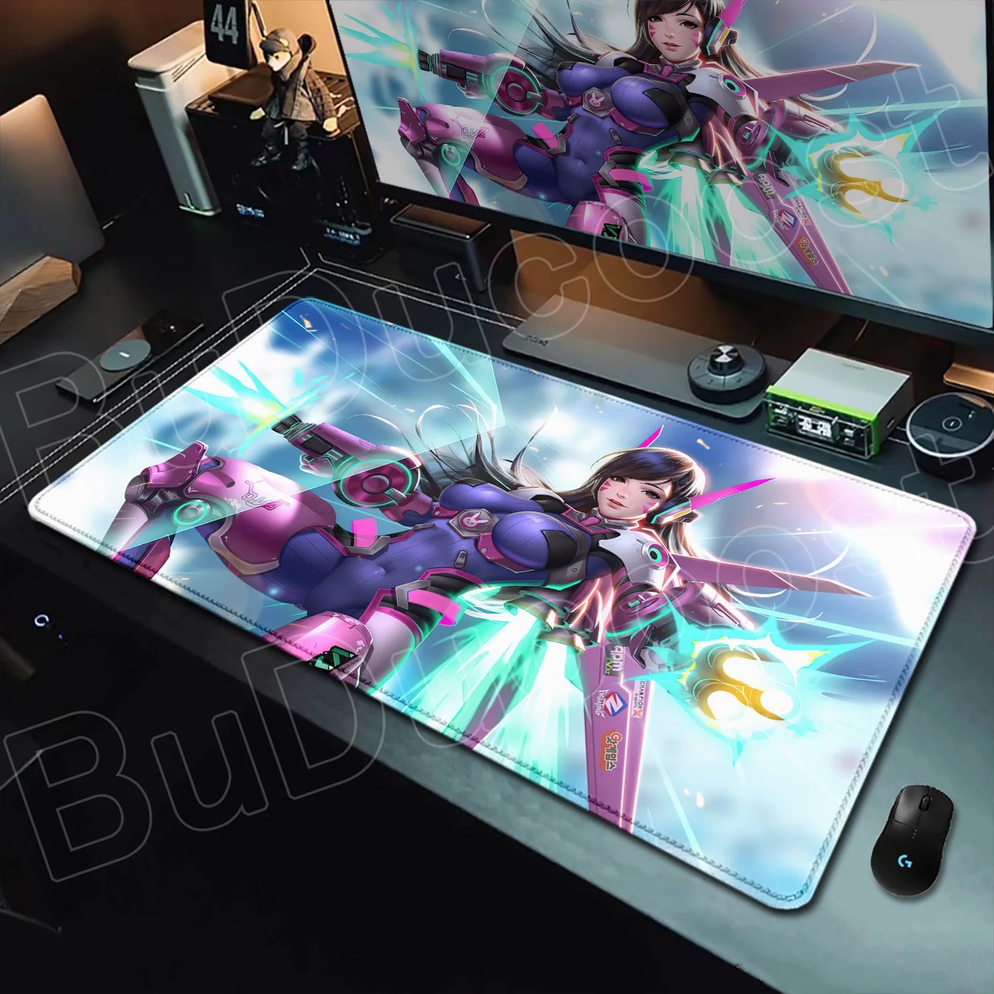 Tapete de rato gaming Overwatch Anime Girl grande XXL com impressão HD, base para teclado de computador, portátil e escritório, tapete de secretária em borracha macia 900x400 MM