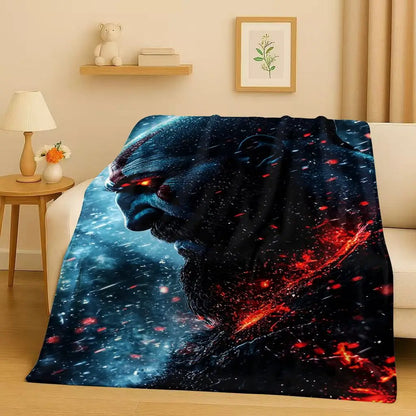 Kratos God of War Game Cartoon Gamer Flannel Blanket,Ultra Soft Warm Plush Throw for Home Bedroom Bed Sofa Cover Picnic Kids