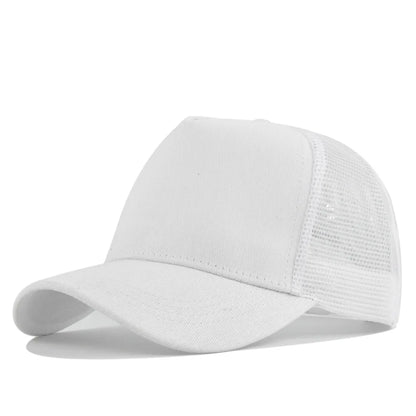Customized Logo Hard Top 5 Panels Mesh Baseball Cap For Men Women Advertising Cap Breathable Sun Hat Solid Color Visor Gorra