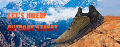 HIKEUP Latest Men's Hiking Shoes, Wear-Resistant Non-Slip Outdoor Sneakers, Rock Climbing Trekking Hunting Men Sports Suede Leather
