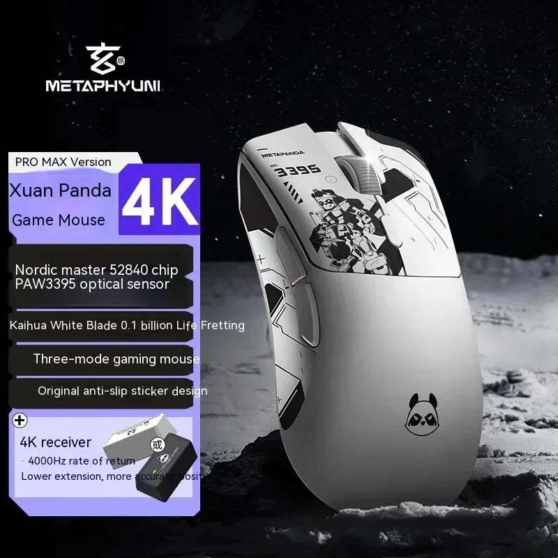 Bezdrôtová myš Metaphyuni Metapanda P1 Pro Max Paw3395L s nízkou latenciou, ľahká e-športová herná myš, ergonomická myš pre PC hráčov, darček