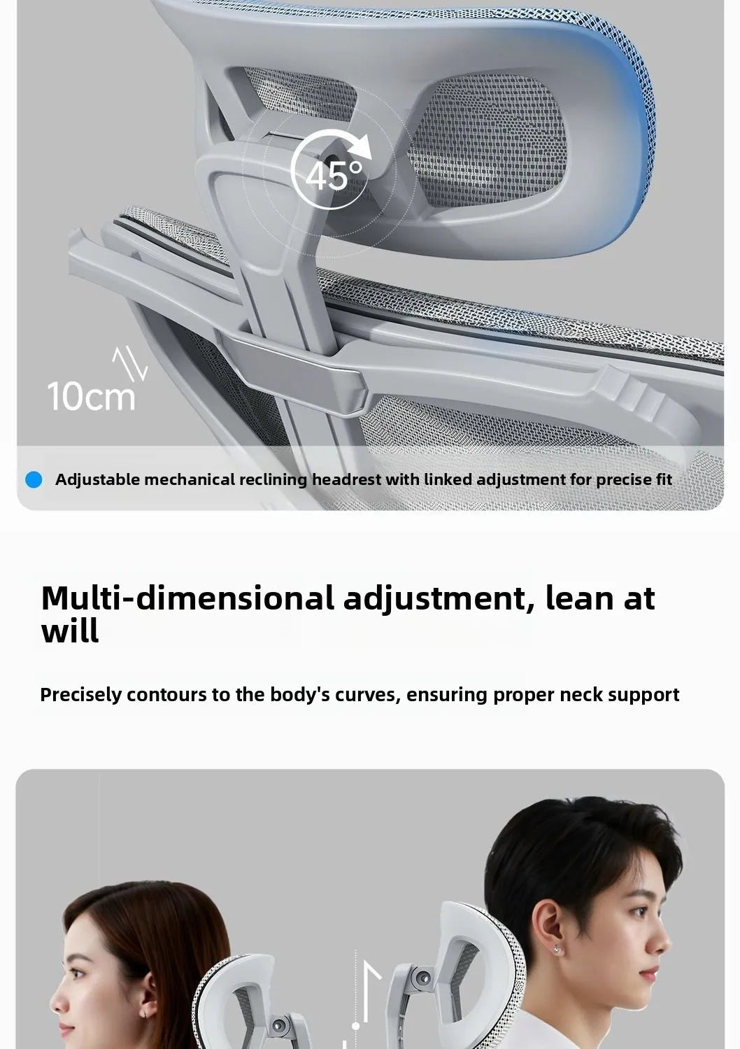 Cadeira de Escritório Ergonómica Ajustável em Malha, Cadeira de Secretária para Computador com Encosto Alto Respirável, Apoio Lombar 6D e Apoio para Pés Retrátil