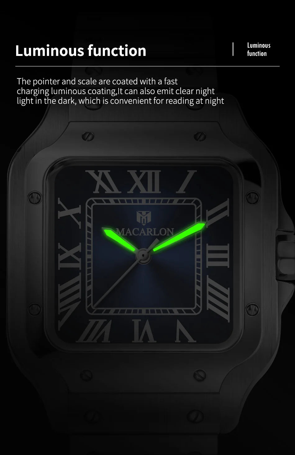 2026 New MACARLON Design 38mm Mechanical Watch Men's Sapphire Glass Luminous Stainless Steel Waterproof China NH35 Automatic Watch