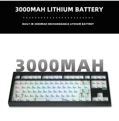 Kit de teclado mecânico ZUOYA GMK87L, estrutura Gasket, programável VIA/QMK, hot-swap, sem fios em três modos, RGB