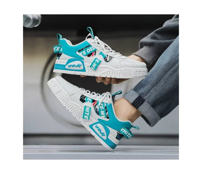 Nuove scarpe da uomo stile skateboard, sneaker estive in pelle casual fashion outdoor per running, sport, trekking e tennis, platform di lusso firmate
