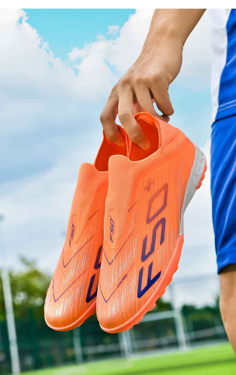 Sapatilhas de Homem Novas com Pitons para Relva, Ténis de Futebol de Alta Qualidade, Chuteiras de Futsal Antiderrapantes para Interior, Modelo Cano Alto para Exterior Mais Vendido
