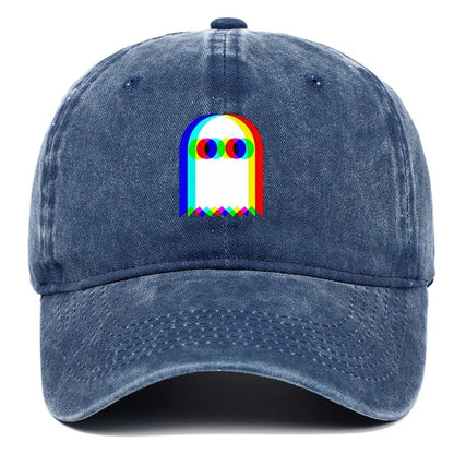 Colorful ghost print baseball cap suitable for daily dressing up and Halloween parties, adjustable outdoor sun protection hat
