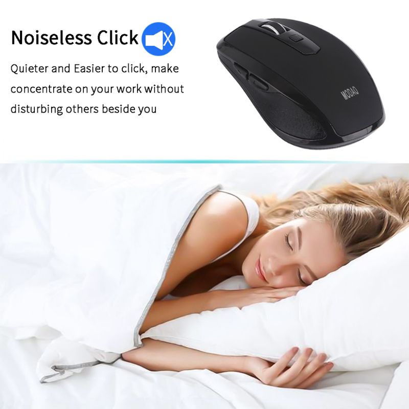 2.4G Wireless Mouse 6 Buttons Noiseless USB Type C 800/1200/1600 DPI Gaming Mouse with Type-C Receiver