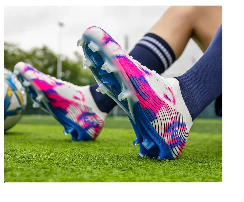 New Men Soccer Shoes Match Outdoor Sneakers Grass Cleats Hot-selling Football Boots Non-Slip Boys High-quality High-top Light