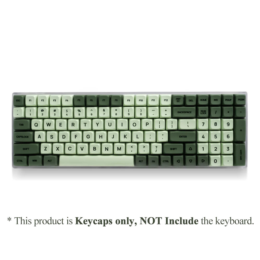 Set di keycap XDA PBT da 125 tasti Matcha Green per tastiera meccanica a 61/64/68/75/87/98/104/108 tasti per Cherry/Gateron/Otemu/Kailh