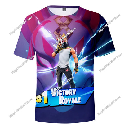 Fortnite-T-Shirt für Herren, Shoot Game Battle Hero, Victory Royale, Kleidung, Kinder-T-Shirts für Jungen und Mädchen von 2-14 Jahren